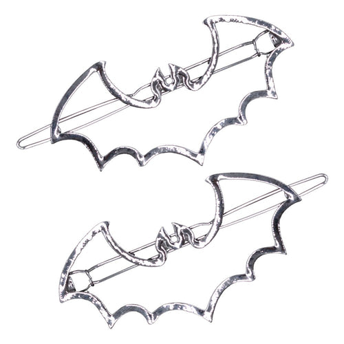 Bat Outline Hair Clips Pair