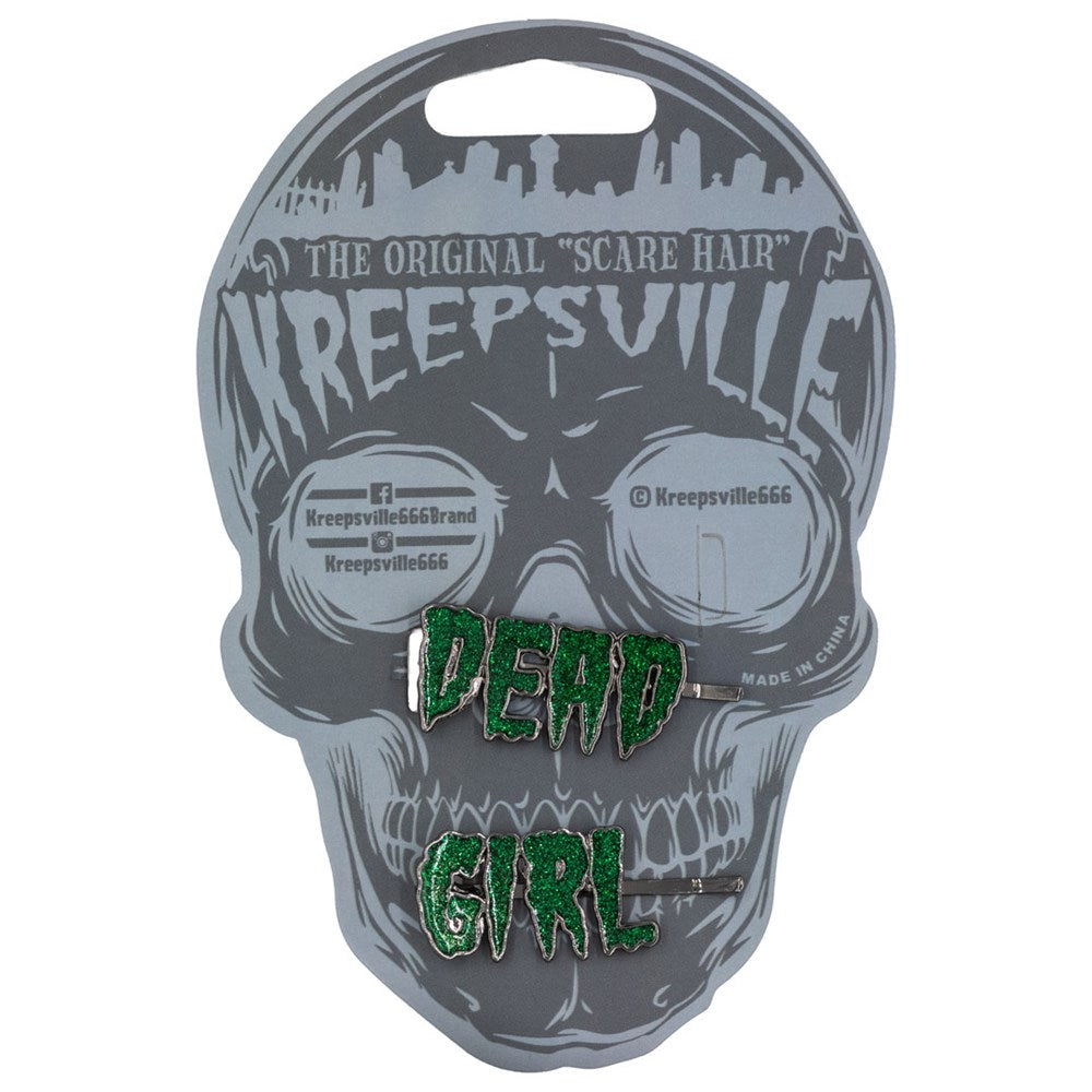 Dead Girl Text Hair Slides