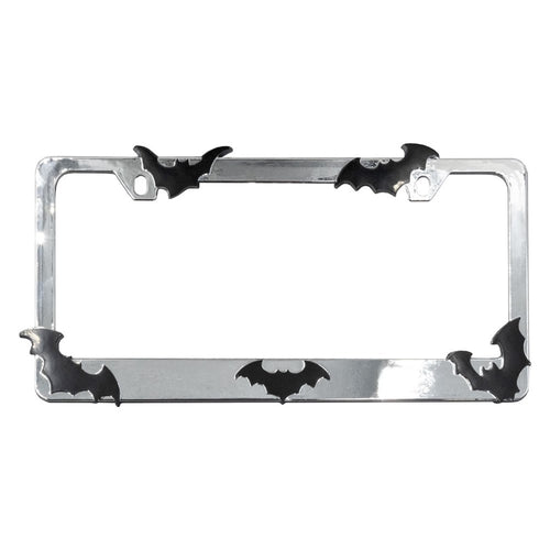 Bat License Plate Frame Chrome