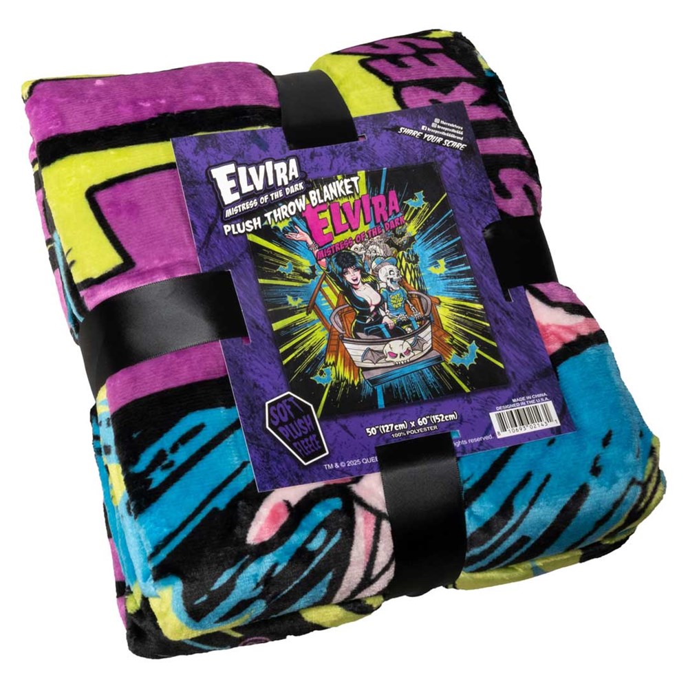 Elvira Ghostcoaster Throw Blanket