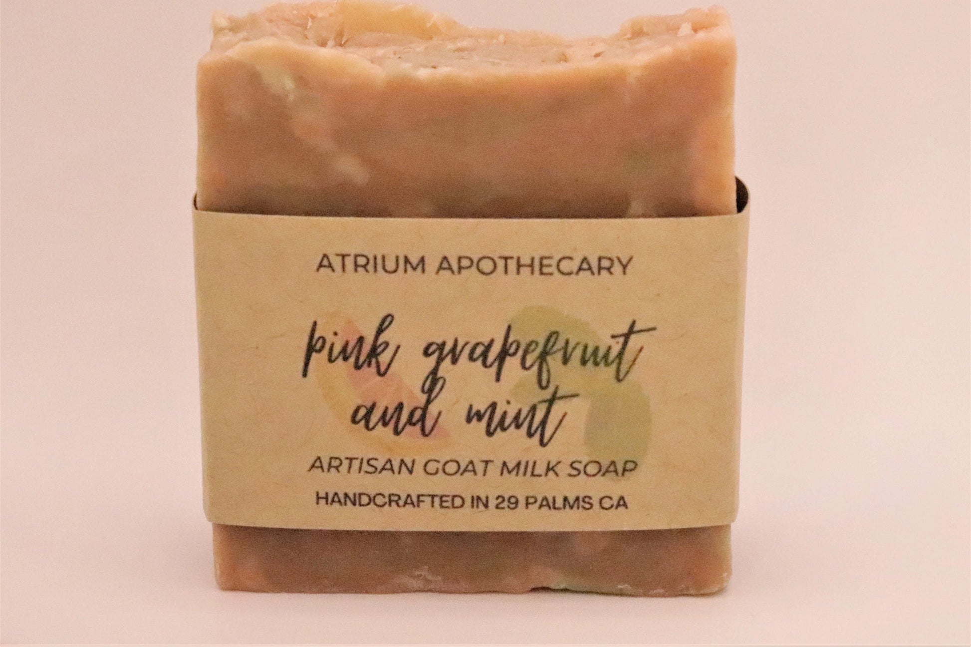 Pink Grapefruit and Mint Handmade Artisan Soap Hip Crypt Atrium Apothecary 