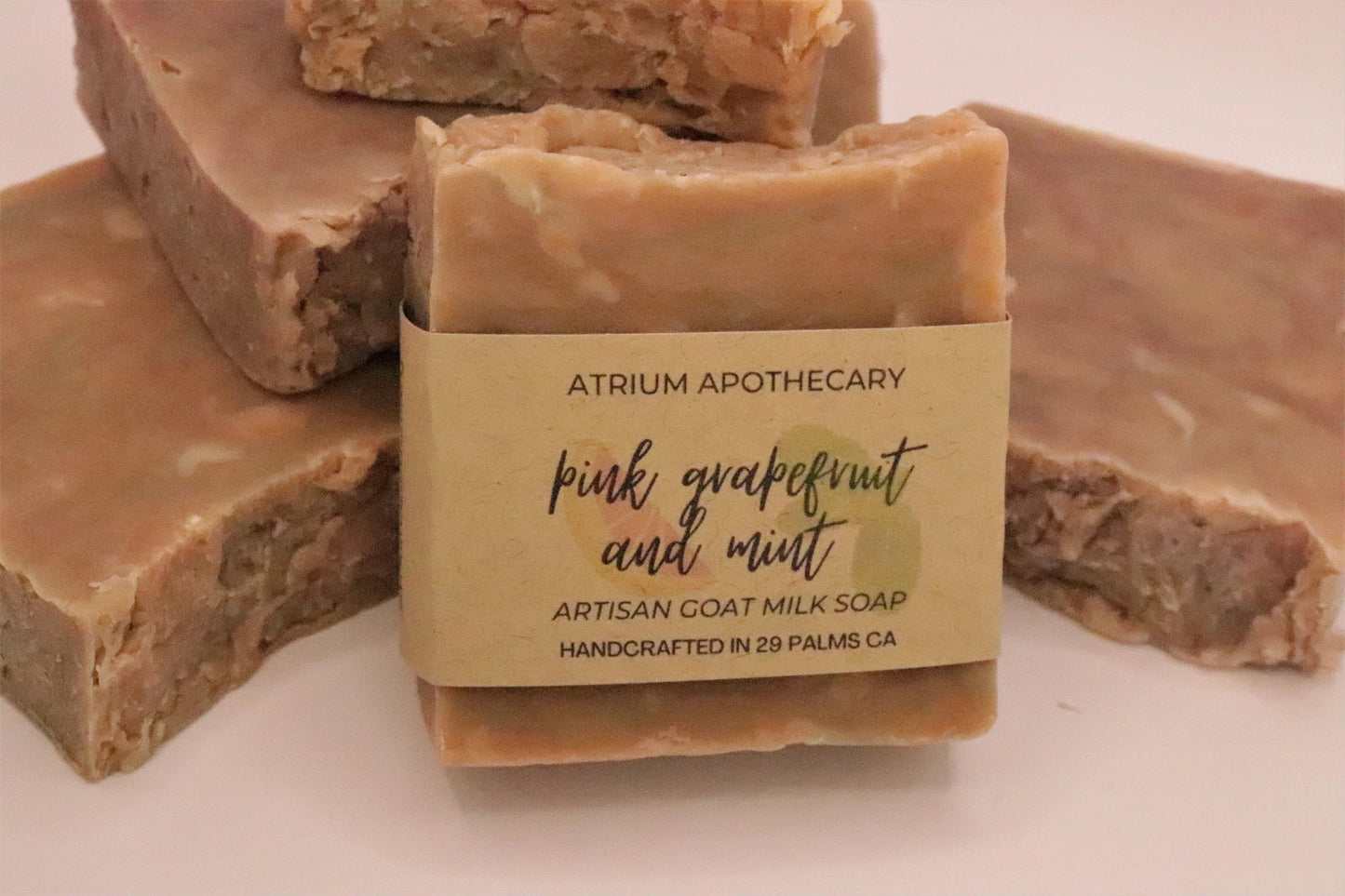 Pink Grapefruit and Mint Handmade Artisan Soap Hip Crypt Atrium Apothecary 