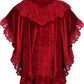 Tapered Dark Red Velvet & Lace Capelet