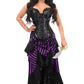Top Drawer Black/Purple Striped Premium Corset Costume Halloween Cosplay Spooky Season Hip Crypt Daisy Corsets