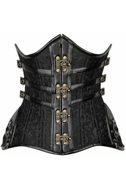 Top Drawer CURVY Steampunk Steel Double Boned Under Bust Corset Hip Crypt Costume Cosplay Daisy Corsets