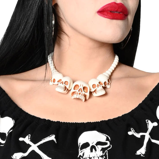 Skull Collection Necklace White Jewelry Hip Crypt Kreepsville