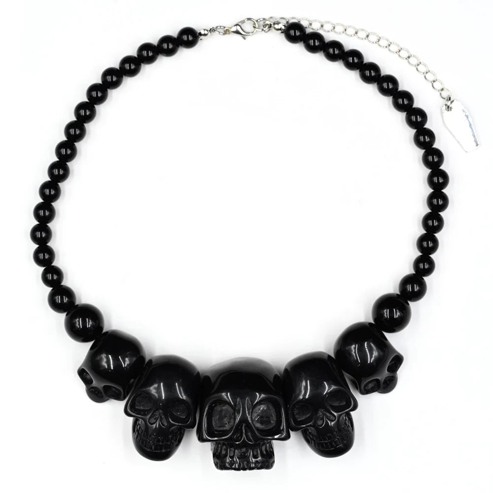 Skull Collection Necklace Black Goth Jewelry Hip Crypt Kreepsville