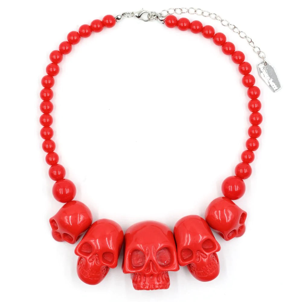 Skull Collection Necklace Red Goth Hip Crypt Kreepsville