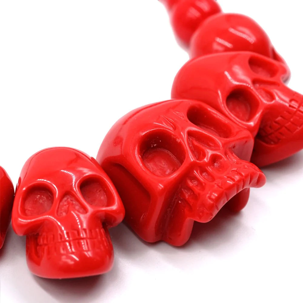 Skull Collection Necklace Red Goth Hip Crypt Kreepsville