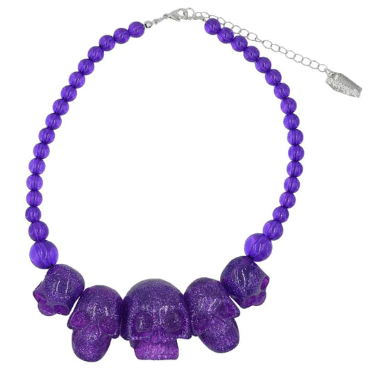 Skull Collection Necklace Purple Glitter Hip Crypt Kreepsville