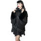Glamour Ghoul Web Cape Black Fur