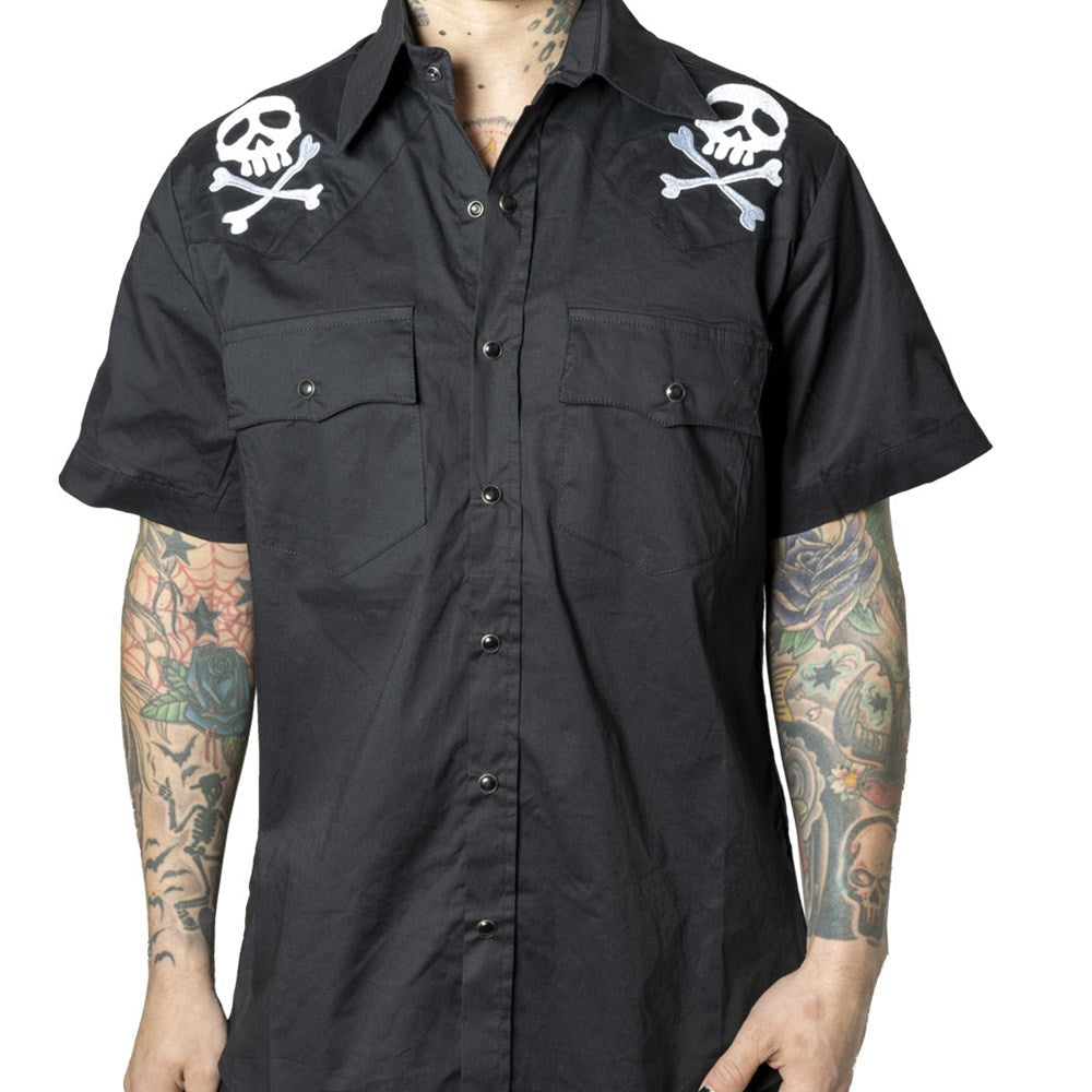 Harlock Skull X Bones Western Shirt