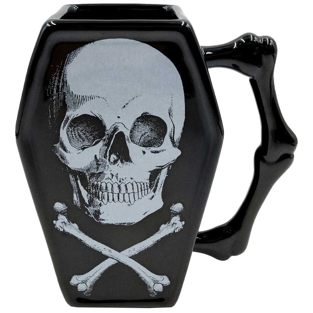 Skull And Crossbones Coffin Mug Coffee Hip Crypt Kreepsville