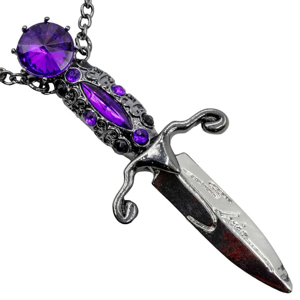 Elvira Dagger Necklace Purple