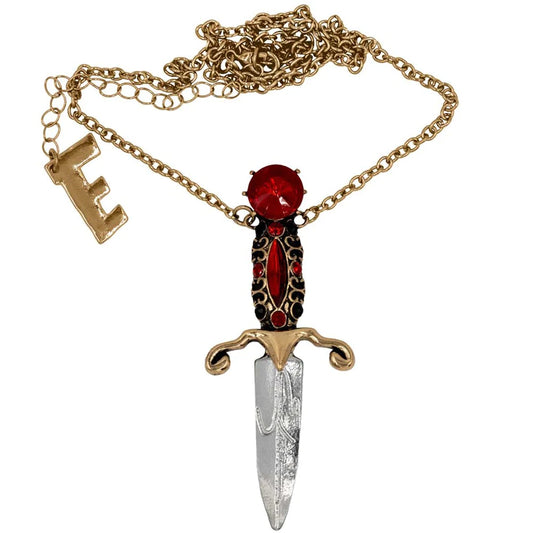 Elvira Dagger Necklace Red