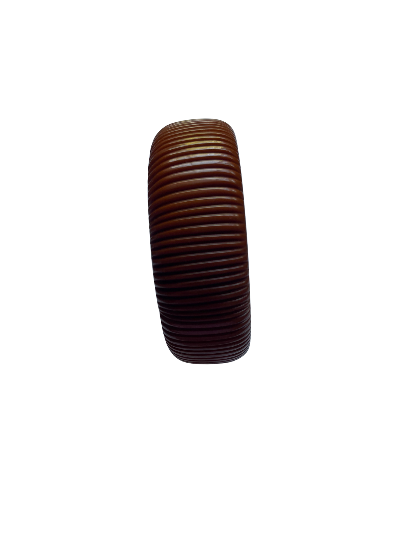 Vintage Bakelite Root Beer Carved Line Bangle