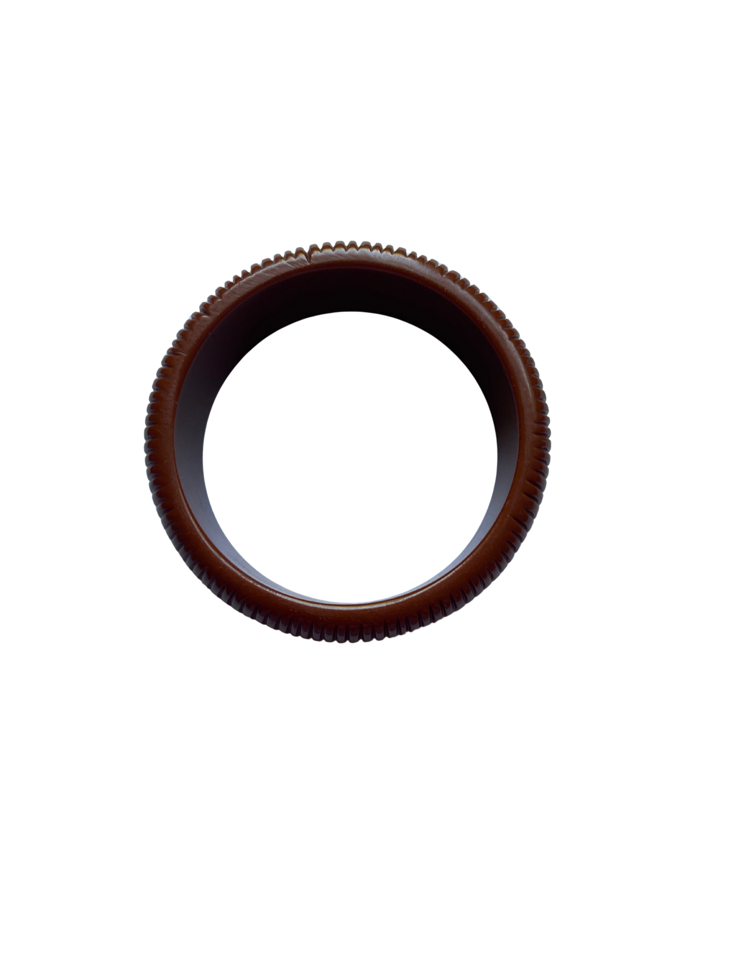 Vintage Bakelite Root Beer Carved Line Bangle
