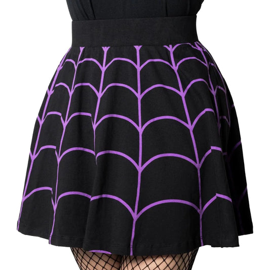 Spiderweb Purple Skater Skirt