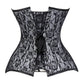 Lavish White/Black Lace Overbust Corset Sweetheart Neckline Busk Closure