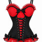 Lavish Red/Black Stretch Lycra Bustier Corset with Underwire Cups