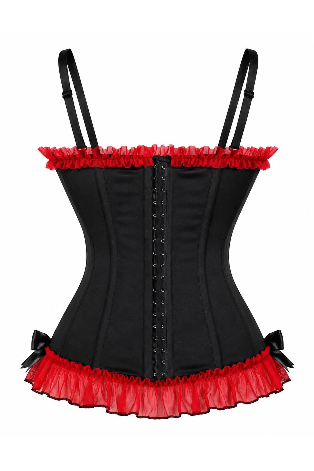 Lavish Red/Black Stretch Lycra Bustier Corset with Underwire Cups