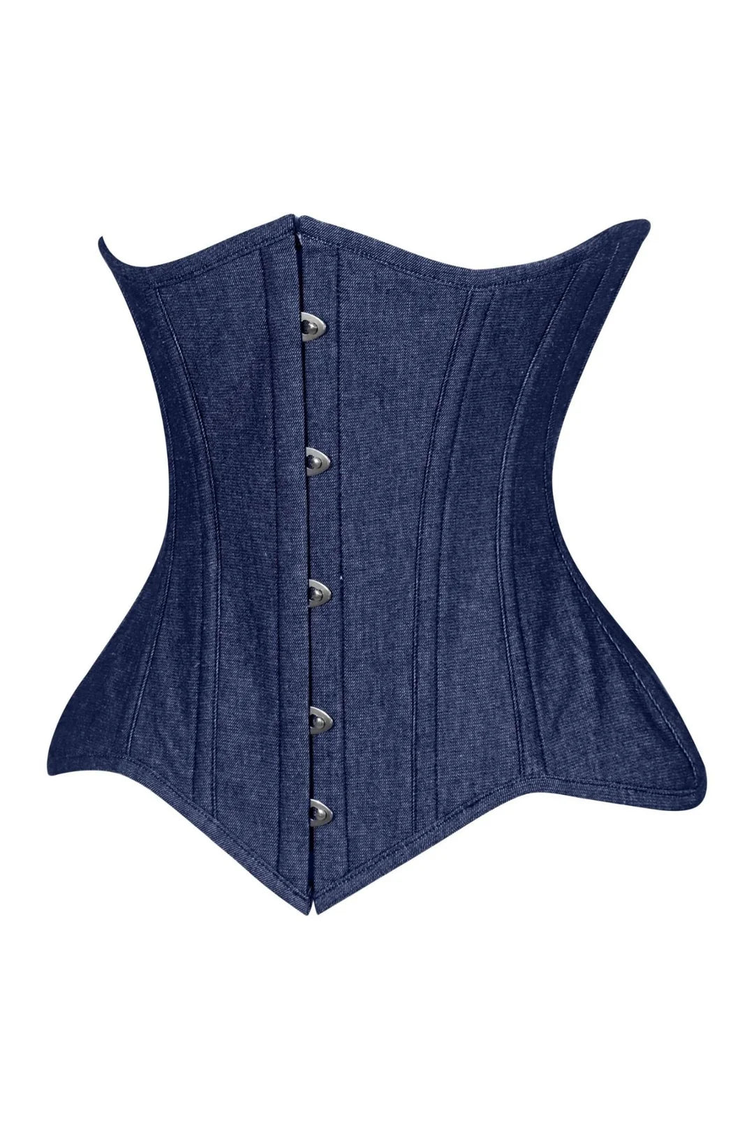 Lavish Dark Denim Underbust Waist CIncher Corset Top