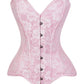 Lavish Lt Pink Lace Overbust Corset Sweetheart Neckline Busk Closure