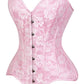 Lavish Lt Pink Lace Overbust Corset Sweetheart Neckline Busk Closure
