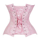 Lavish Lt Pink Lace Overbust Corset Sweetheart Neckline Busk Closure