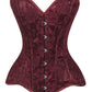 Lavish Dark Red Wine Lace Overbust Corset Sweetheart Neckline Busk Closure