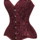 Lavish Dark Red Wine Lace Overbust Corset Sweetheart Neckline Busk Closure