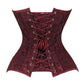 Lavish Dark Red Wine Lace Overbust Corset Sweetheart Neckline Busk Closure