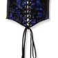 Lavish Blue w/Black Lace Overlay Corset Belt Cincher