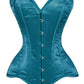Lavish Teal Satin Overbust Corset Sweetheart Neckline Busk Closure