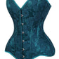 Lavish Teal Lace Overbust Corset Sweetheart Neckline Busk Closure