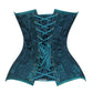 Lavish Teal Lace Overbust Corset Sweetheart Neckline Busk Closure