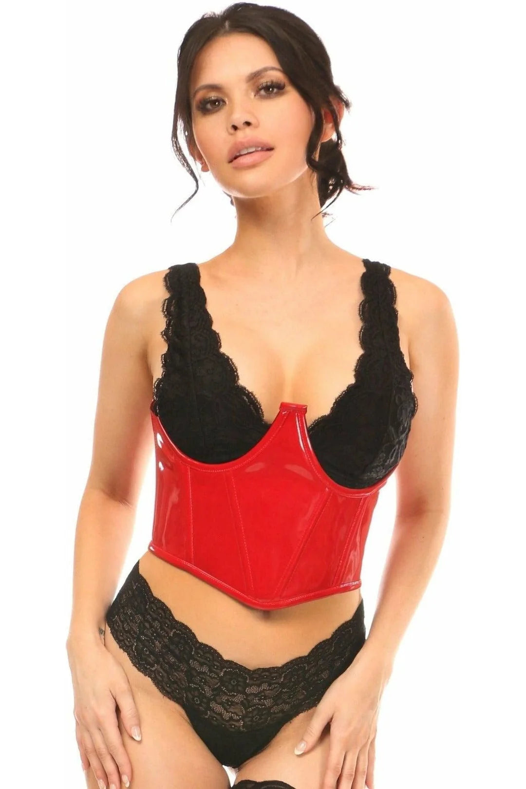Limited Edition Lavish Red Patent PVC Underwire Underbust Corset