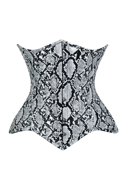 Lavish Snake Skin Print Underbust Corset Sweetheart Neckline Busk Closure