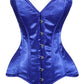 Lavish Royal Blue Satin Overbust Corset Sweetheart Neckline Busk Closure