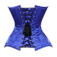 Lavish Royal Blue Satin Overbust Corset Sweetheart Neckline Busk Closure