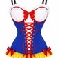 Lavish Blue/White/Red/Yellow Stretch Lycra Bustier Corset with Underwire Cups