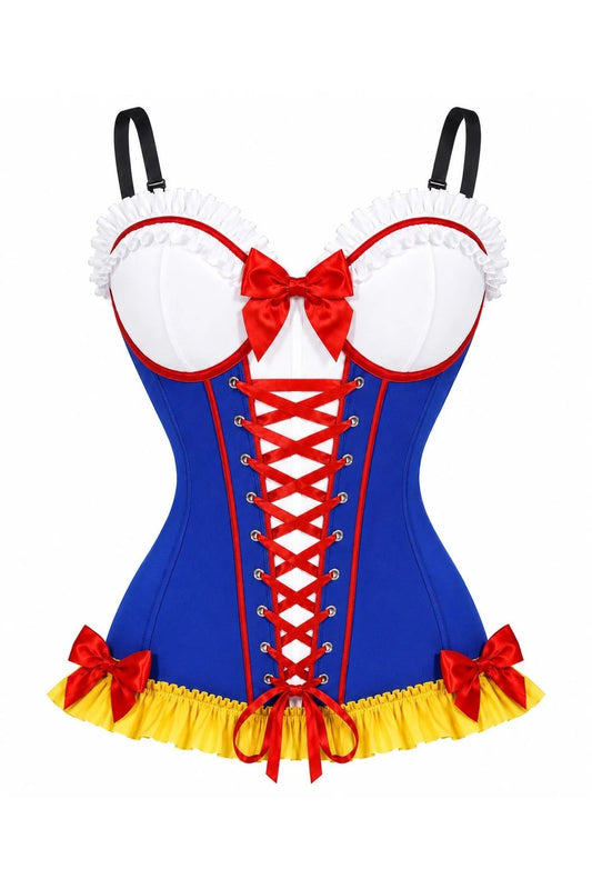 Lavish Blue/White/Red/Yellow Stretch Lycra Bustier Corset with Underwire Cups