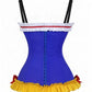 Lavish Blue/White/Red/Yellow Stretch Lycra Bustier Corset with Underwire Cups