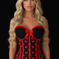 Lavish Black & Red Hearts Lycra Hook & Eye Back Closure Bustier