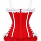 Lavish Red/White Lace-Up Bustier Corset with Underwire Cups