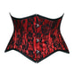 Lavish Red/Black Lace Mini Cincher Underbust Corset Waist Cincher Busk Closure