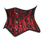 Lavish Red/Black Lace Mini Cincher Underbust Corset Waist Cincher Busk Closure