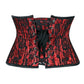 Lavish Red/Black Lace Mini Cincher Underbust Corset Waist Cincher Busk Closure