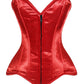Lavish Red Satin Front Zipper Overbust Corset