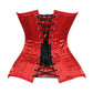 Lavish Red Satin Front Zipper Overbust Corset